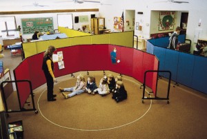 Various height of the dividers help in a daycare center