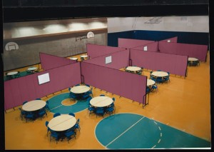 Room Dividers Used to Divide a Gymnasium 