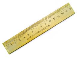A wooden ruler on a slant A wooden ruler