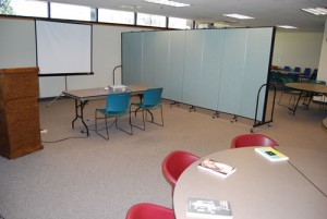 Room Dividers in the Church Divide the Classroom Into Multiple Rooms 
