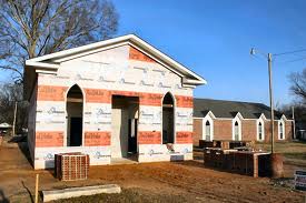 A church building under construction despite a shrinking budget Church construction project when you have a shrinking budget