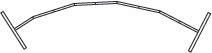 Rolling walls formed in a curved position An illustration of a curved temporary wall