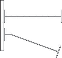 End frame of a room partition up against a wall in a drawing Room Dividers Up to Walls
