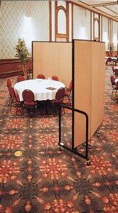Screenflex Room Divider used to divide small area in a ballroom in hotel