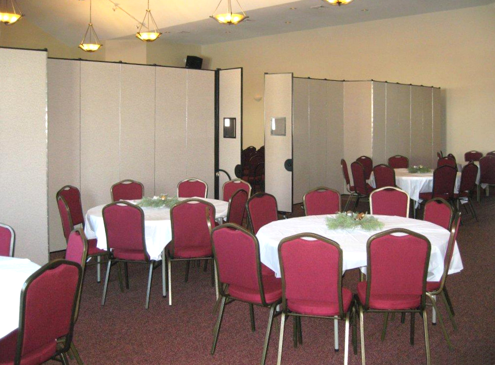 Screenflex Room Dividers provide reception banquet area in large room