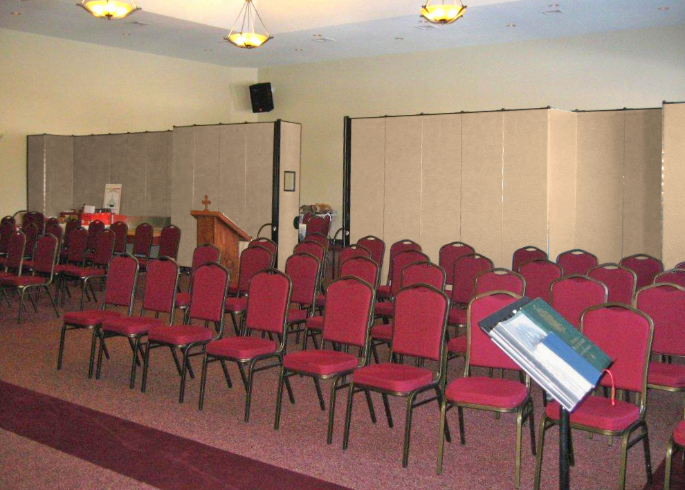 Standard Partitions set up for a church service