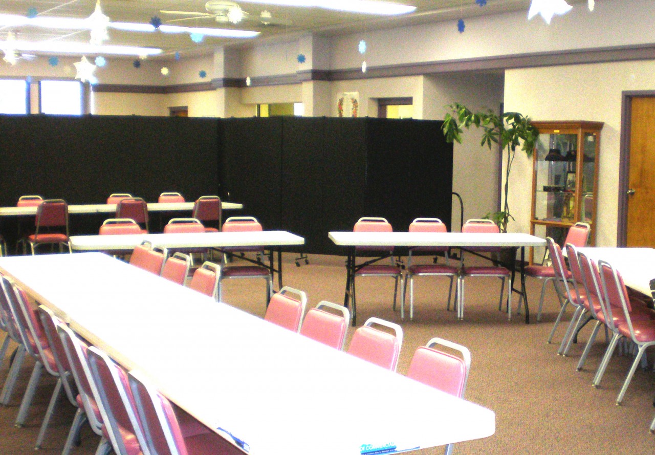 Salvation Army Meeting Room divided by Portable Room Divider
