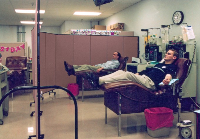 Portable Room Dividers provide privacy during the blood drive