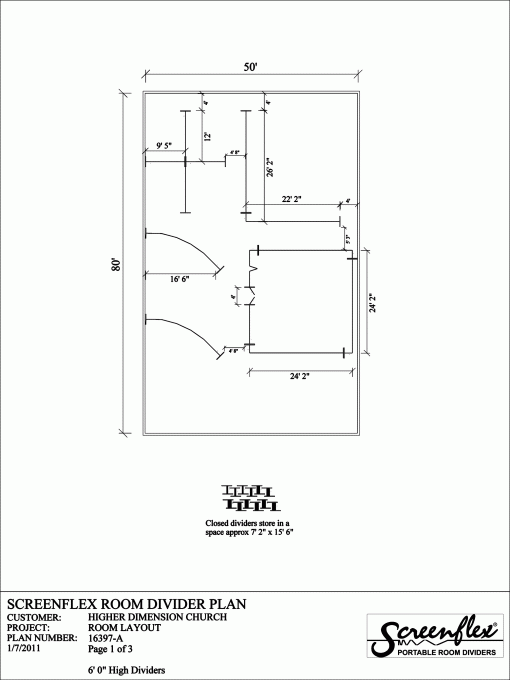 Curved Dividers Room Plan