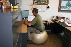 How Ergonomics Can Help in Your Workplace Ergonomic ball chair at a desk