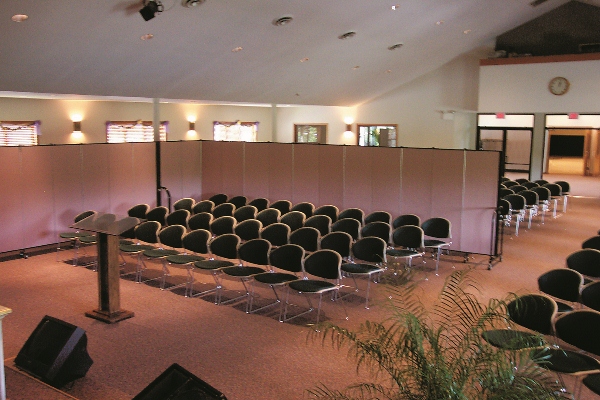 Room dividers create an intimate space in the Alpine Chapel sanctuary Room Dividers in Church Service