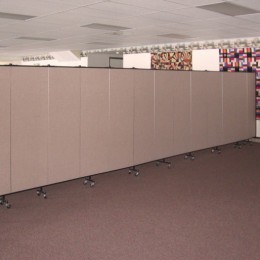 Screenflex Room Divider open across a classroom
