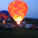 Hot Air Balloons anchored to the ground