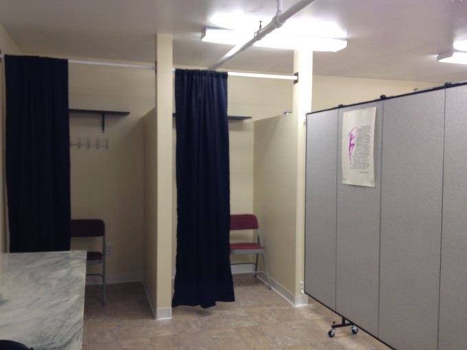 Dressing Rooms Divided with Screenflex Room Dividers
