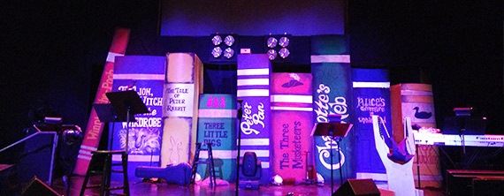 Giant Books via Church Stage Design Ideas 