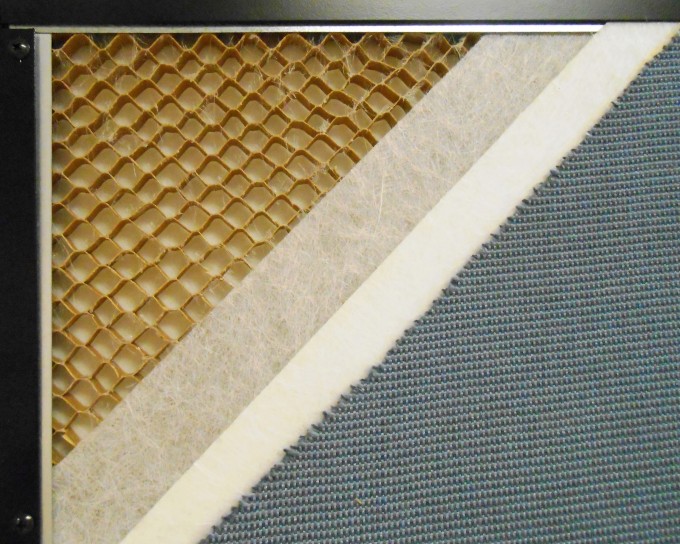 cut away-sound absorbing panel