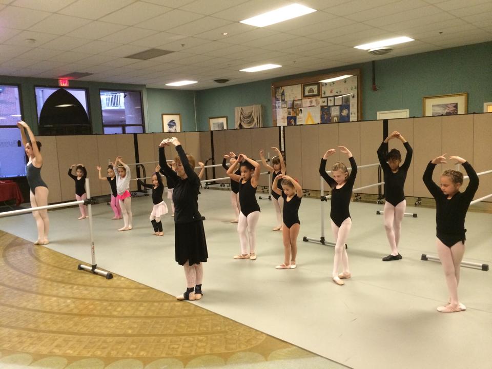 girls in a ballet class