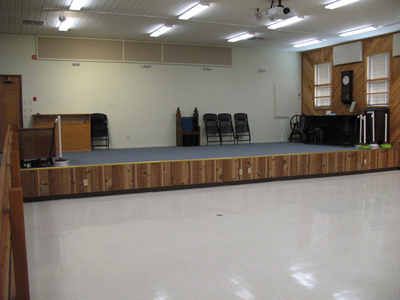 A stage in a community center
