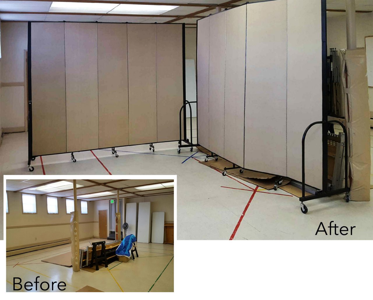 Movable church partitions create much needed space