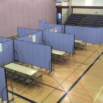 Gym classroom management achieved with portable partitions