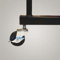 Self-leveling, locking corner casters Self-leveling caster wheel